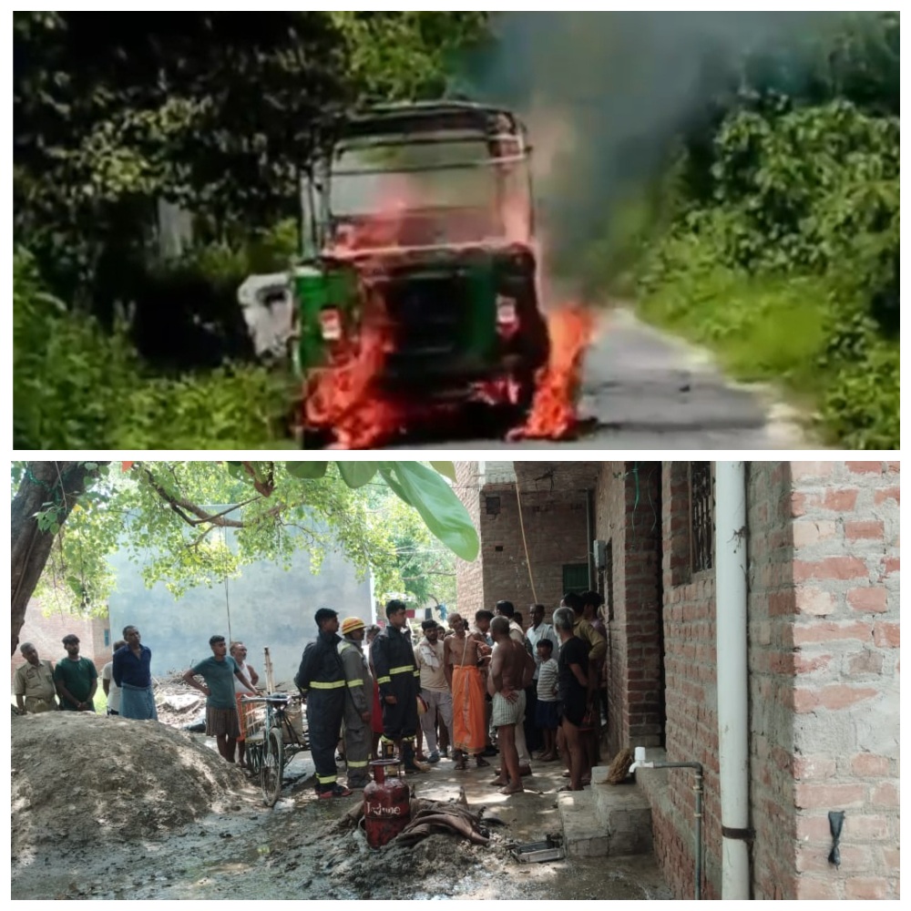 हरदोई में दो स्थानों पर लगी आग से मचा हड़कंप, फायर यूनिट की सतर्कता से टली बड़ी घटना
