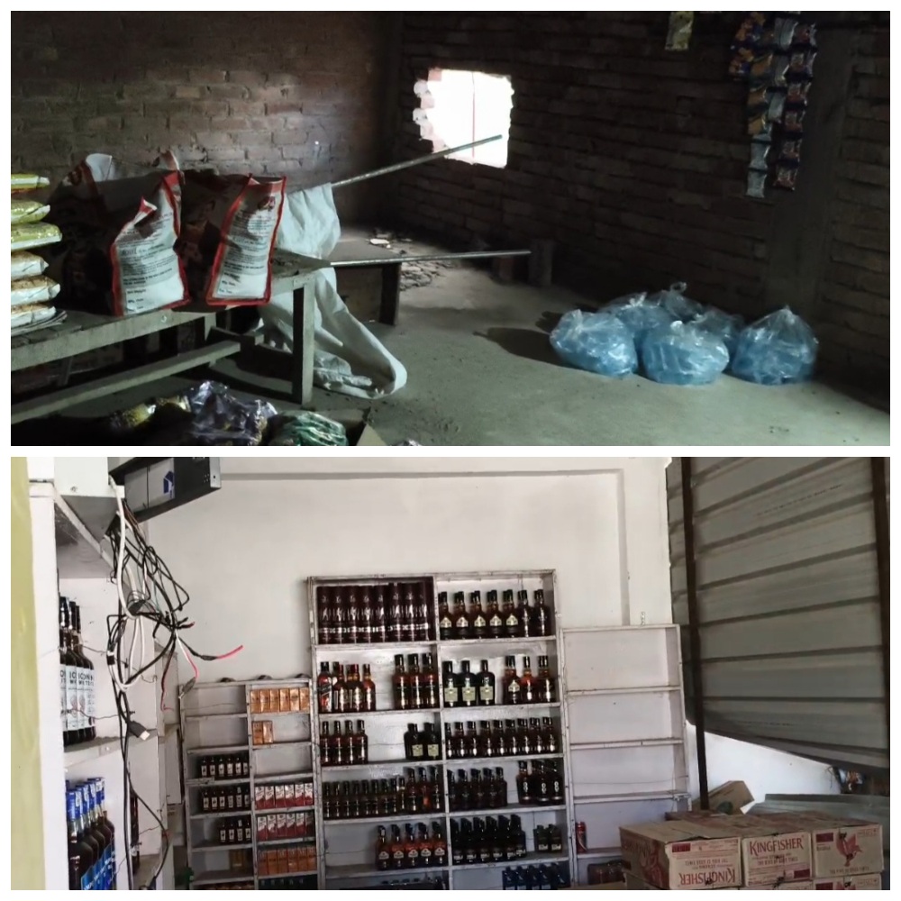 हरियावां थाने से चंद कदमों की दूरी पर नकब काटकर देशी और अंग्रेजी शराब की दुकान में हुई चोरी, DVR उखाड़ ले गए चोर